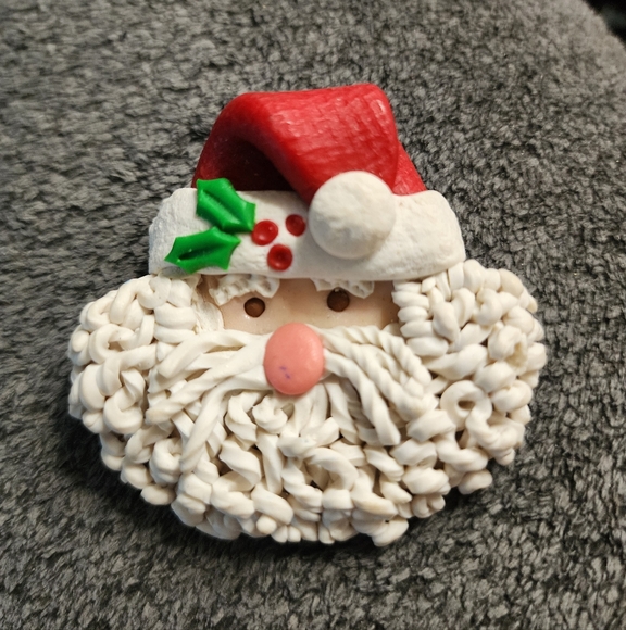 Jewelry - Festive Clay Santa Claus Brooch